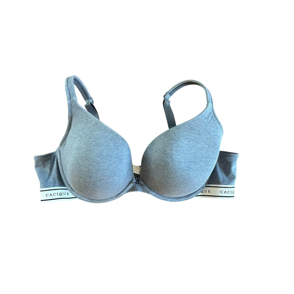 Cacique‎ Lane Bryant 42D Boost Plunge Heathered Blue Wired Bra Plus